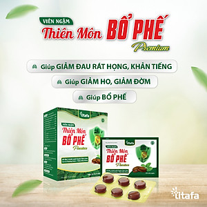 Viên ngậm Thiên Môn Bổ Phế Premium – Giúp giảm nhanh ngứa rát họng, đau họng, khản tiếng, giảm ho, bổ phế do viêm họng, viêm phế quản [Chính hãng TITAFA]  