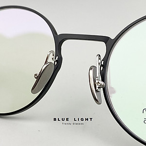 Gọng Kính Cận, Kính Giả Cận TITANIUM Cao Cấp Nam Nữ, Mắt Tròn Nhỏ, Lịch Sự, Sang Trọng, Gọng Đen Bạc, Đen Vàng, Full Đen - BLUE LIGHT