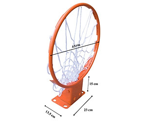 Vành bóng rổ thi đấu 45 cm NK+ tặng kèm lưới bóng rổ  
