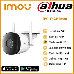 Camera IP Wifi Ngoài Trời Imou F22FP Bullet 2E Full HD 1080P CÓ MÀU BAN ĐÊM, KÈM PHÍCH CẮM ÂM - Hàng Chính Hãng