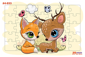 04 bộ tranh xếp hình 35 mảnh khổ A4 20x30cm – đồ chơi trí tuệ cho bé từ 2 tuổi – Combo 9