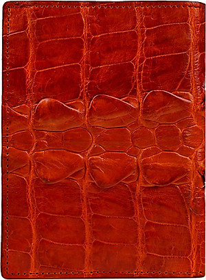 Ví Nam Da Cá Sấu Gai Đuôi Kiểu Đứng Huy Hoàng HT2257 (12.5 x 10 cm) - Vàng