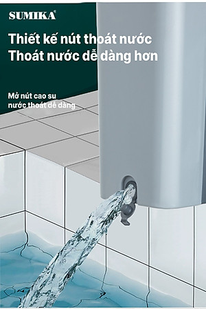 Bộ cây lau nhà SUMIKA C38, thùng lau nhà 2 ngăn tự vắt thông minh, chổi lau sàn nhà 360 độ, 2 bông lau, 1 móc treo cây lau sàn
