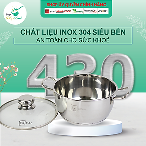 Bộ Nồi Inox 3 Đáy Gồm 3 Nồi 1 Chảo 1 Xửng Fivestar FS08CG1 - Hàng Chính Hãng
