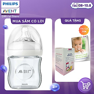 Bình sữa thủy tinh  mô phỏng tự nhiên hiệu Philips Avent (120ml - đơn) cho trẻ từ 0 tháng tuổi 671.13