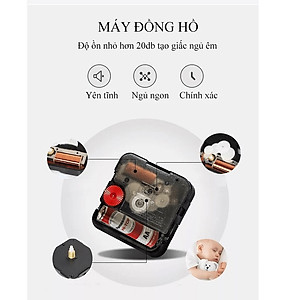 Đồng hồ treo tường A209 Shouse trang trí nghệ thuật kim trôi không gây tiếng động hiện đại sang trọng phòng khách