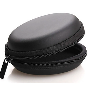 Bộ 2 Hộp đựng tai nghe cáp sạc tròn - Đen - Hàng chính hãng 