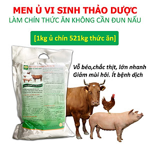 Combo 2 gói BIO-MEN Men ủ thơm thảo dược. Men vi sinh ủ chín thức ăn cho Gia súc, Gia cầm