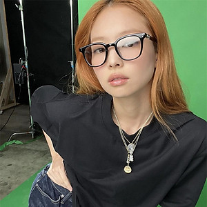 Gọng Kính Cận, Kính Giả Cận Nữ GM Jennie, Mắt Vuông Nhỏ, Chống Xánh Sáng Xanh, Đen, Xanh Rêu - BLUE LIGHT 