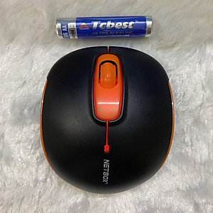 Chuột không dây NETBOX HT68 (CAM ĐEN) 1600dpi siêu nhạy, tiết kiệm pin - Hàng chính hãng