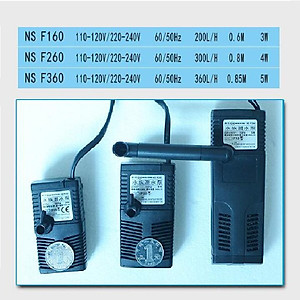 Bơm chìm hồ cá 2w, 5w, 8w có LED, dàn tưới mưa ...