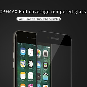 Miếng dán kính  cường lực 3D full màn hình cho iPhone 7 Plus / 8 Plus hiệu Nillkin XD CP + Max (Mỏng 0.3mm, Kính ACC Japan, Chống Lóa, Hạn Chế Vân Tay) - Hàng chính hãng