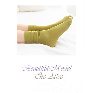 Tất nữ nhún cổ cao phong cách Vintage Hàn Quốc mỏng nhẹ phù hợp mùa hè