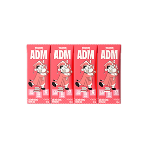 THÙNG SỮA DINH DƯỠNG VINAMILK ADM GOLD HƯƠNG DÂU - LỐC 4 HỘP X 180ML