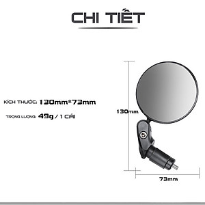 Gương Kính Chiếu Hậu Xe Đạp GXD-ML03 cho xe đạp có lỗ tay cầm phi 18-22mm xoay 360 Độ giúp quan sát phía sau xe đạp  (Mặt Gương Cầu Lồi) - Mai Lee