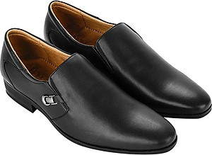 Giày tây nam da bò đế cao su mũi nhọn SUNPOLO SKT119 phiên bản đen