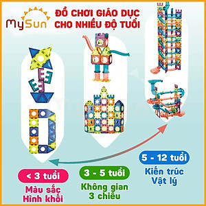 Đồ chơi cầu trượt xếp hình thả bi lăn ánh sáng vật lý cho bé phát triển tư duy trí tuệ MySun