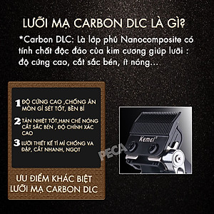 Tông đơ cắt tóc chuyên nghiệp Kemei KM-2296 lưỡi cắt mạ carbon công suất mạnh mẽ 5W pin khỏe lithium - Chính hãng