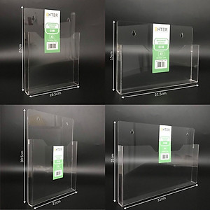 Kệ nhiều giấy treo tường mica Enter C10H 15x21cm A5 đứng, đáy 25mm, có hậu mica