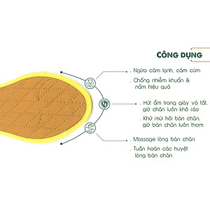 Lót giày vải cotton Hương quế CI-01 làm từ vải cotton - bột quế giúp hút ẩm - khử mùi - phòng cảm cúm và cải thiện sức khoẻ