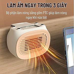 Máy Sưởi Gốm Mini Cho Nhân Viên Văn Phòng Làm Ấm Nơi làm việc phòng ngủ nhà tắm phòng học - Máy Êm Ấm Áp - Quạt Sưởi Ấm Mini Công Suất Max 400W Du Lịch Phượt Dã Ngoại Máy sưởi ấm cho phòng ngủ, quạt sưởi gốm nóng nhanh an toàn cho trẻ em - Hàng Nhập Khẩu