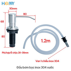 Vòi bơm dây dẫn nước rửa chén đầu bơm inox 304 Hobby home decor NRC2