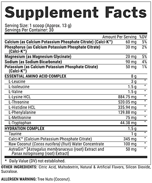 EAA+ Hydration - Nutrex (30Liều), Phục Hồi, Tăng Cơ, Sức Mạnh, Sức Bền, 8G EAA + BCAA + 1.5G Chất Điện Giải