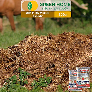 Chế Phẩm Vi Sinh EM Greenhome, Emuniv, Gói 200gr, Dùng Ủ Phân Bón Hữu Cơ, Xử Lý Rác Thải Gia Đình, Phân Huỷ Nhanh