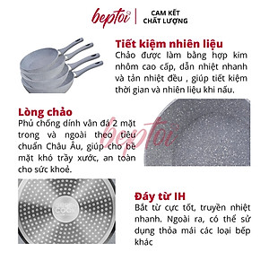 Chảo chống dính đáy từ vân đá Green cook, chảo chống dính bếp từ Green Cook GCP02