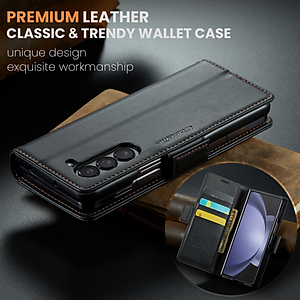 Bao Da Dạng Ví Caseme Cho Samsung Galaxy Z Fold5 – Chống Trộm Thẻ RFID, Nắp Gập Nam Châm, Khe Cắm Thẻ & Tiền, Giá Đỡ Xem Video - Hàng Chính Hãng