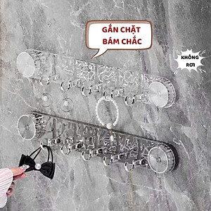 Thanh móc treo đồ hút chân không nhà tắm đa năng, móc treo tường chịu lực tốt không cần khoan