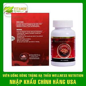 Đông trùng hạ thảo WELLNESS NUTRITION CORDICEP NATURE GIFT 90 viên | Nhập khẩu chính hãng Mỹ