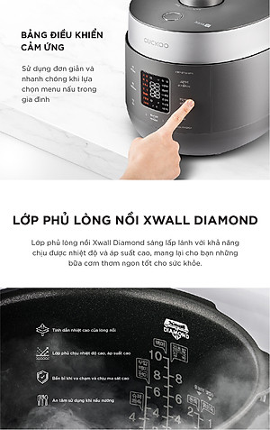 Nồi cơm điện tử áp suất kép Cuckoo 1.08L CRP-ST0610FG - Lòng nồi phủ men Xwall độc quyền - Bảng điều khiển thông minh - Nhiều chế độ nấu ăn - Sản xuất tại Hàn- Hàng chính hãng Cuckoovina Quốc- Chính hàng Cuckoovina