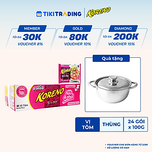 Thùng 24 Gói Mì vị Tôm Koreno 100g
