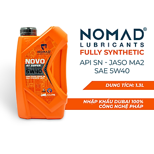 Combo 3 Chai Nhớt 1.3L NOMAD 5W40 SN Tổng Hợp Toàn Phần Cho Saitria/Raider Nhập Khẩu Chính Hãng