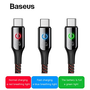 Dây Cáp sạc Type-C tự ngắt Baseus C Shape Light (2.4A, LED, Intelligent power-off) -  Hàng chính hãng