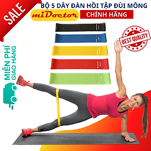Bộ 5 Dây Đàn Hồi Tập Gym Yoga, Dây Kháng Lực, Dây Đàn Hồi Tập Thể Dục- Hàng Chính Hãng