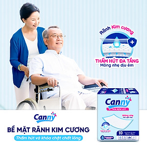 Tấm Đệm Lót Người Lớn CANNY Siêu Mềm Mại, Siêu Thấm, Kháng Khuẩn (10 miếng/gói)