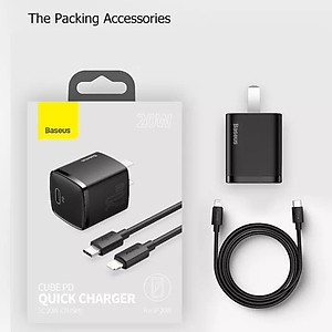 Củ Sạc Nhanh Baseus 20W USB C Hỗ Trợ Sạc Nhanh Type C PD Cho iPhone - Công Nghệ PD 3.0 QC 3.0 - Hàng Chính Hãng