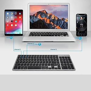 Bàn phím không dây K635 - pin sạc TypeC - đa kết nối bluetooth 5.0 + 3.0 + Usb wireless 2.4g hàng nhập khẩu