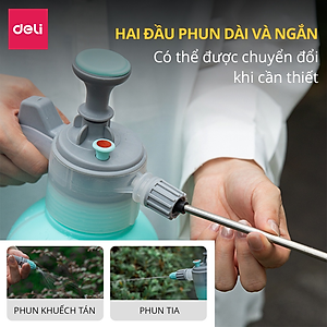Bình Xịt Tưới Cây Deli 2 Lít, 2 Vòi Dài / Ngắn Tiện Dụng, Phun Sương Tưới Cây Cảnh, Làm Vườn, Chất Liệu An Toàn DL581020