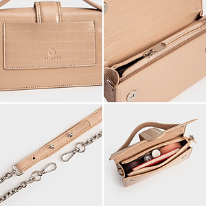 Túi Yuumy ( Thời trang nữ nắp gập sành điệu size 22 - Túi đeo chéo da Verein YN208 )