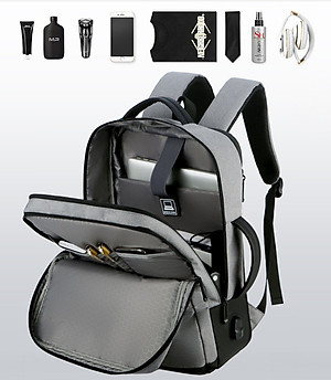 Ba lô du lịch thể thao nam công suất lớn phong cách mới tích hợp sạc USB tiện dụng và công nghệ chống thấm nước (15,6")