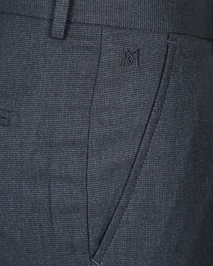 Quần tây nam không ply ống xuông vân xám đen Khatoco Q1M528R0-INMA054-2407-0