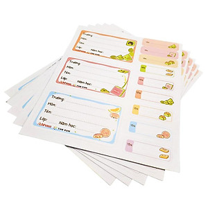 Nhãn Vở Bánh Việt 3 Ô Kèm Sticker - The Sun (15 Nhãn)