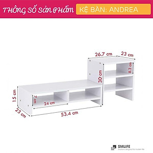 Kệ sách gỗ để bàn kệ sách mini SMLIFE Andrea