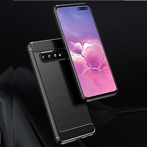 Ốp Lưng Chống Sốc Cho SamSung Galaxy S10 5G Chính hãng RUGGED ARMOR Vân Sợi Carbon, Bảo Vệ Camera Sau - Hàng Chính Hãng