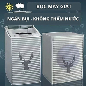 Bạt Áo Trùm Máy Giặt Cửa Trên, Cửa Ngang Vải Dù Siêu Dày, Chống Thấm Nước, Không Phai Màu - (Giao Màu - Họa Tiết Ngẫu Nhiên)