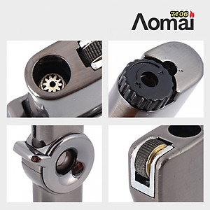 Vỏ Hột Quẹt Bật Lửa Gas Đá Khò Tia Aomai AM7106 Cao Cấp Tích Hợp Chế Độ Giữ Lửa Rảnh Tay - Dùng Gas Cao Cấp