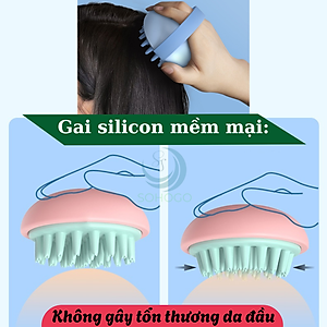 Lược Gội Đầu Massage Da Đầu Silicon- Bàn Chải Gội Đầu Thông Minh 3 trong 1- Lược Silicon Massage Tạo Bọt Gội Đầu- Cọ Gội Đầu Thư Giãn Da Đầu- Lược Gội Tạo Bọt Đa Năng Cho Tóc & Da